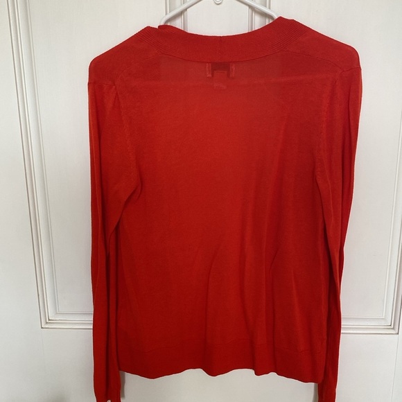Open Front Long Sleeve Lightweight Cardigan XS Red Orange - Picture 4 of 8